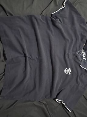 Nautica Navy Blue Polo with White Crest Embroidery